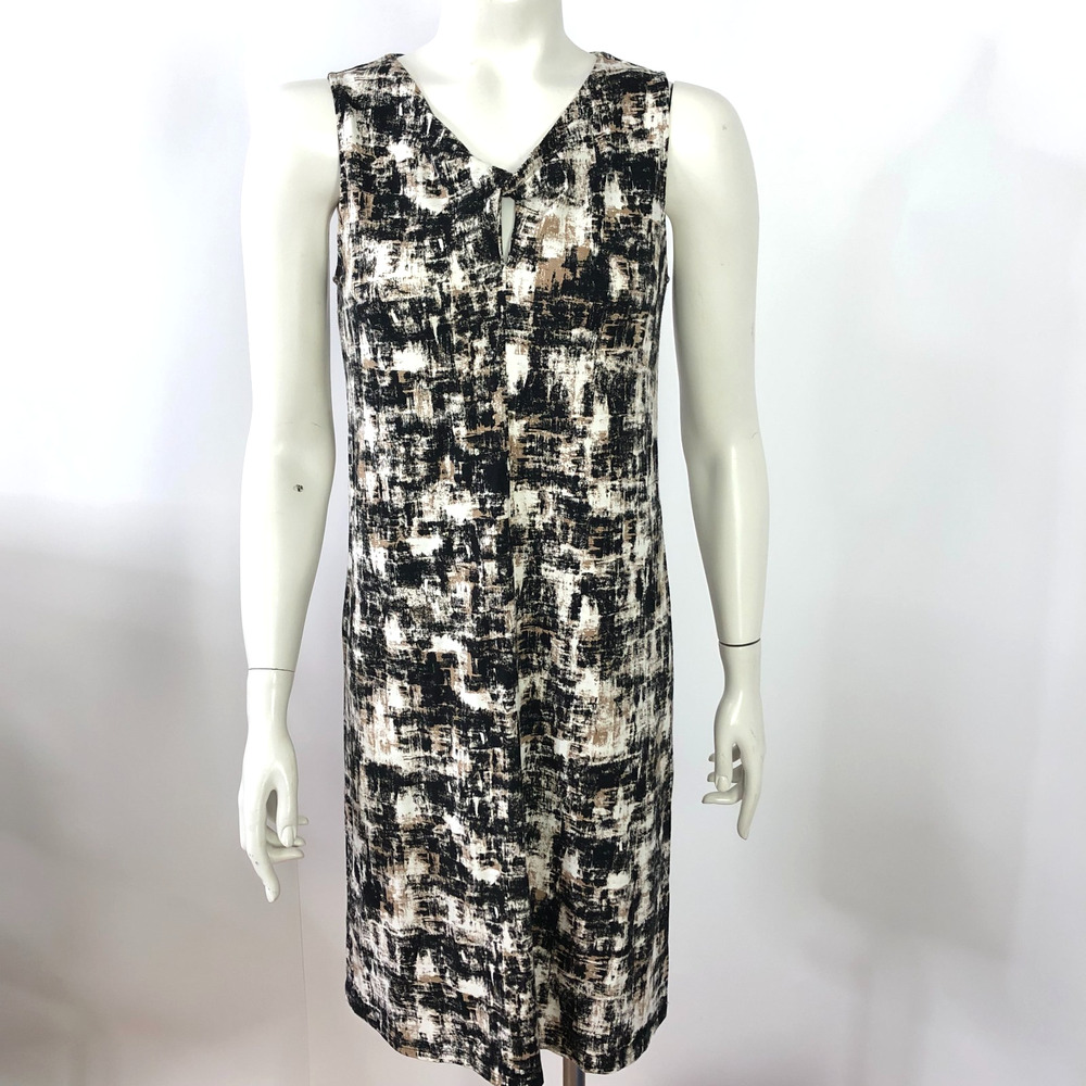 J. Jill XS Petite Wearever Collection Above Knee Shift Dress Black Brown MINT